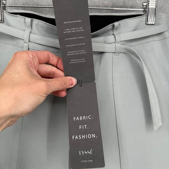 Lysse Womens Wide Leg Crop Pull On Pant Size S Morning Dew Gray Blue Smooth NEW - Picture 6 of 16